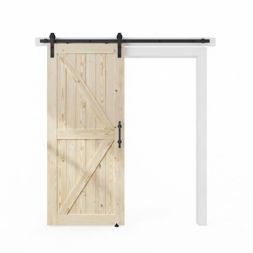 Unfinished Wood Barn Door with Hardware, 40 x 84 in